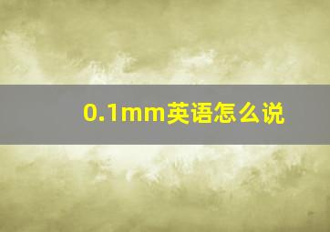 0.1mm英语怎么说