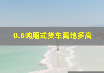 0.6吨厢式货车离地多高