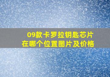 09款卡罗拉钥匙芯片在哪个位置图片及价格