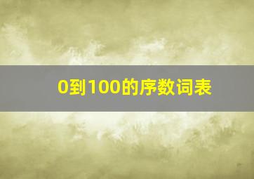 0到100的序数词表