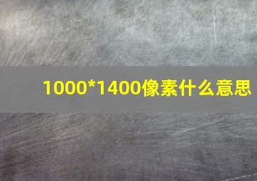 1000*1400像素什么意思