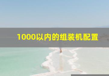 1000以内的组装机配置