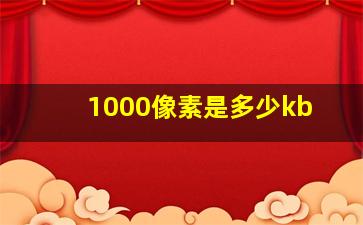 1000像素是多少kb