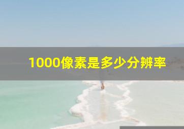 1000像素是多少分辨率