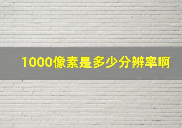 1000像素是多少分辨率啊