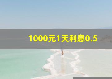 1000元1天利息0.5