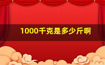 1000千克是多少斤啊