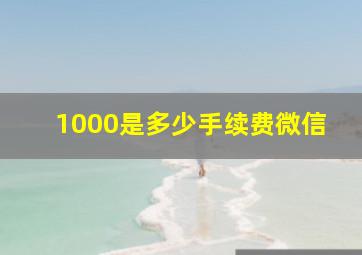 1000是多少手续费微信