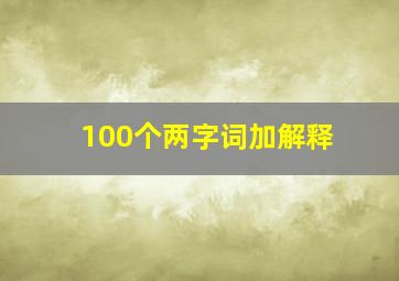 100个两字词加解释