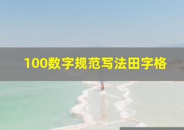 100数字规范写法田字格