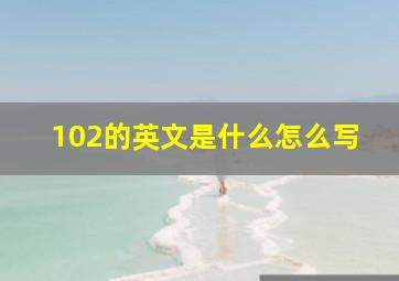 102的英文是什么怎么写