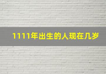 1111年出生的人现在几岁