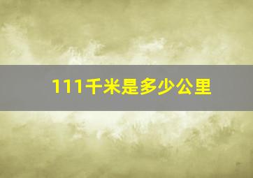 111千米是多少公里