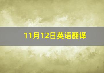 11月12日英语翻译