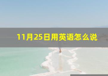 11月25日用英语怎么说