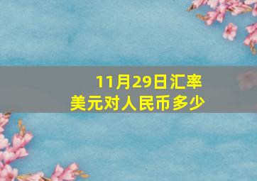 11月29日汇率美元对人民币多少