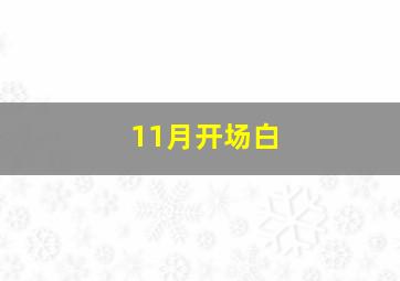 11月开场白