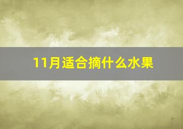 11月适合摘什么水果