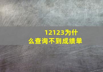 12123为什么查询不到成绩单