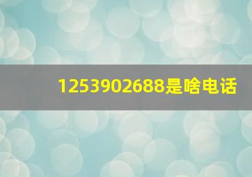 1253902688是啥电话