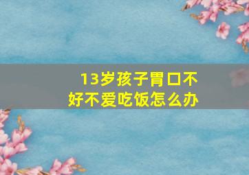 13岁孩子胃口不好不爱吃饭怎么办