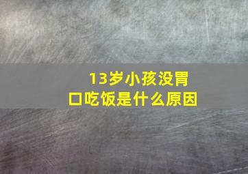 13岁小孩没胃口吃饭是什么原因