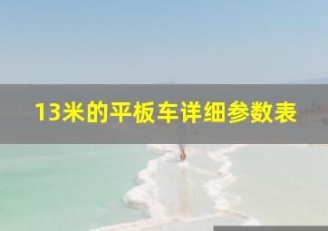 13米的平板车详细参数表