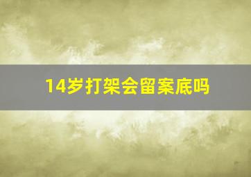 14岁打架会留案底吗