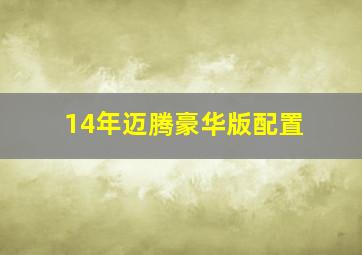 14年迈腾豪华版配置