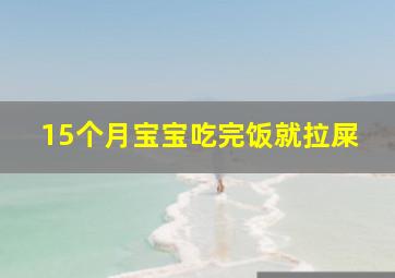 15个月宝宝吃完饭就拉屎