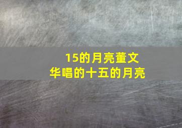 15的月亮董文华唱的十五的月亮