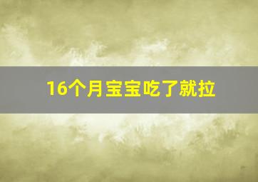 16个月宝宝吃了就拉