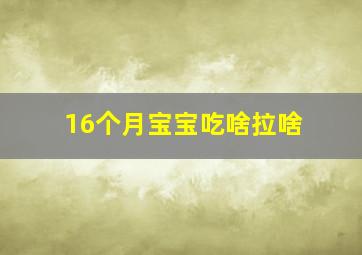 16个月宝宝吃啥拉啥