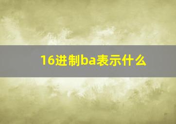 16进制ba表示什么