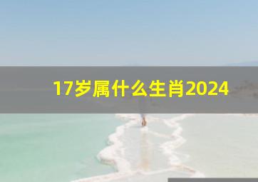 17岁属什么生肖2024