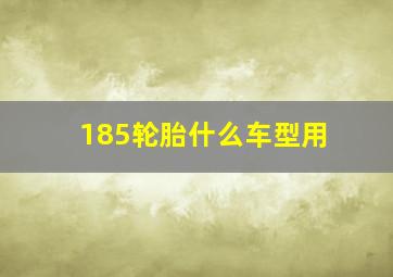 185轮胎什么车型用