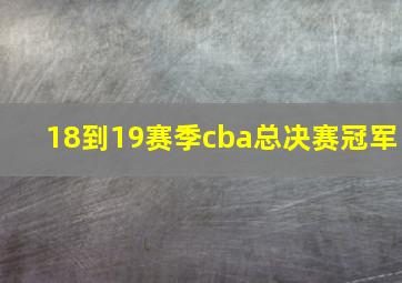 18到19赛季cba总决赛冠军