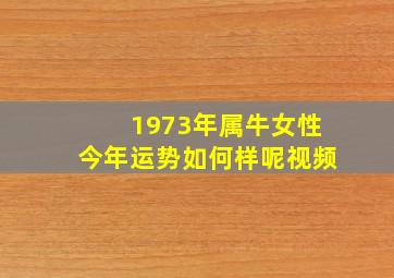 1973年属牛女性今年运势如何样呢视频