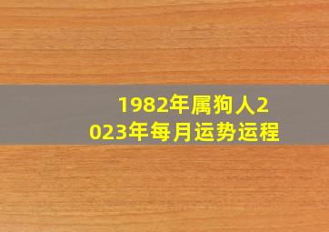 1982年属狗人2023年每月运势运程