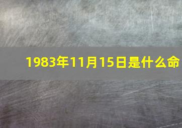 1983年11月15日是什么命