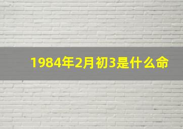 1984年2月初3是什么命