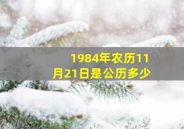 1984年农历11月21日是公历多少