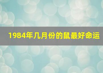 1984年几月份的鼠最好命运