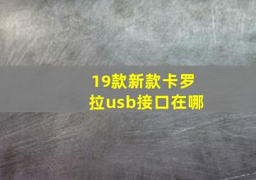 19款新款卡罗拉usb接口在哪