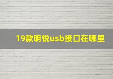 19款明锐usb接口在哪里