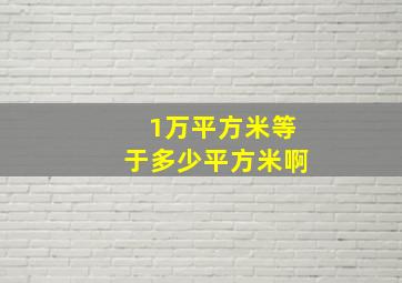 1万平方米等于多少平方米啊