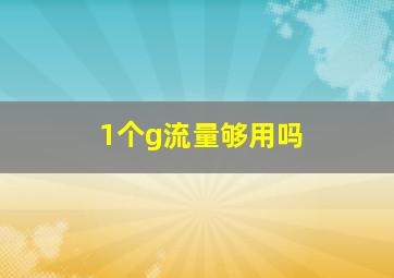 1个g流量够用吗