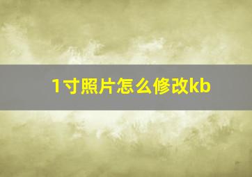 1寸照片怎么修改kb