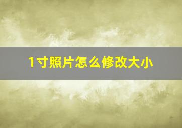 1寸照片怎么修改大小