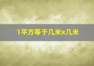 1平方等于几米x几米